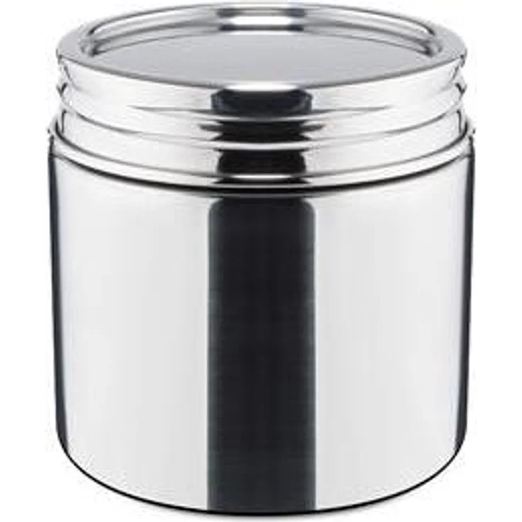 Weiß WEIS Vorratsdose 700ml Edelstahl, luftdichter Deckel, Ø 10,5 cm, H 10,5 cm – Bild 1