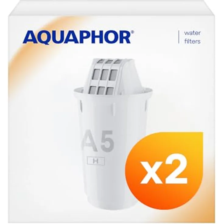 AQUAPHOR Filterkartusche A5 H Pack 2 I Filtert Kalk & Chlor sowie Schwermetalle & andere Stoffe I 350l klares & leckeres Wasser I Mit AQUALEN Technologie I Für besseres Essen & Trinken