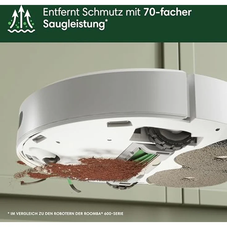 iRobot Roomba Plus 405 Combo Robot + AutoWash Dock Saugroboter mit Wischfunktion - Clearview LiDAR - 7000Pa - DualClean Wischpads - SmartScrub - Teppicherkennung - 75 Tage Entleerung - Weiß – Bild 5