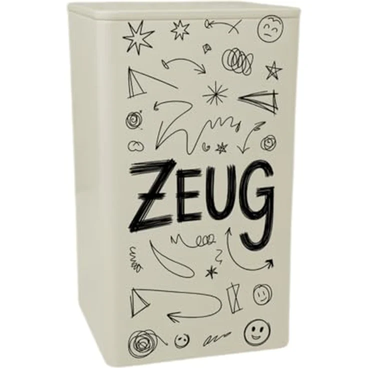 speecheese Aufbewahrung Dose 900ml mit Doodle Design für kreative Aufbewahrung, bunt – Bild 1