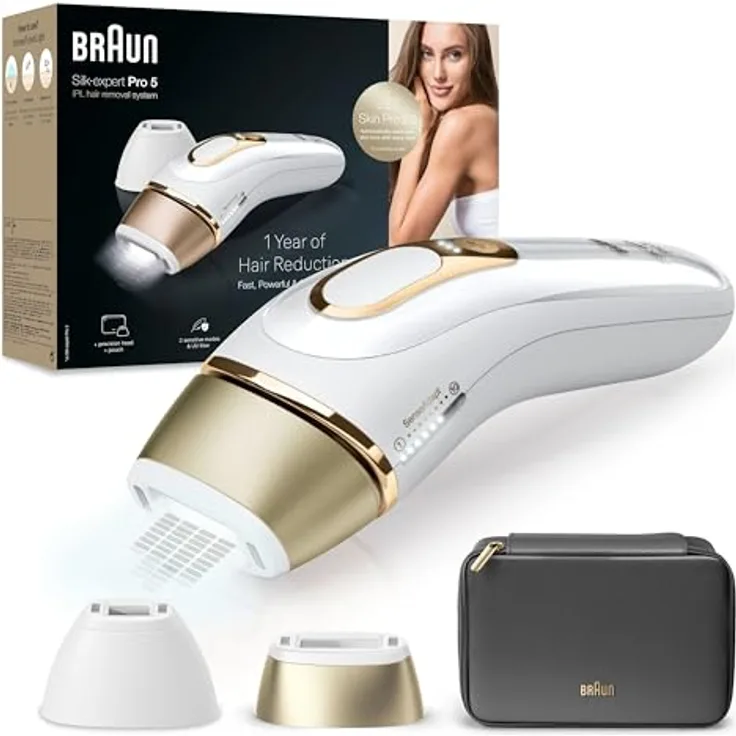 Braun IPL Silk·expert Pro 5, Haarentfernung für zuhause, mit Aufbewahrungstasche, 2 Aufsätze, PL5140