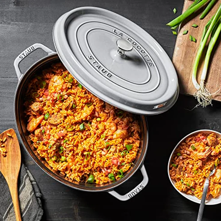 Staub Cocotte, oval, Induktionsgeeignet, Gusseisen, Graphitgrau, 37 cm, 1 Einheiten – Bild 6
