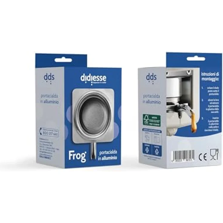 Didiesse ALLUMINIO FROG, Aluminium-Padhalter für Didiesse Kaffeemaschinen mit Edelstahlfilter, fertig montiert – Bild 2