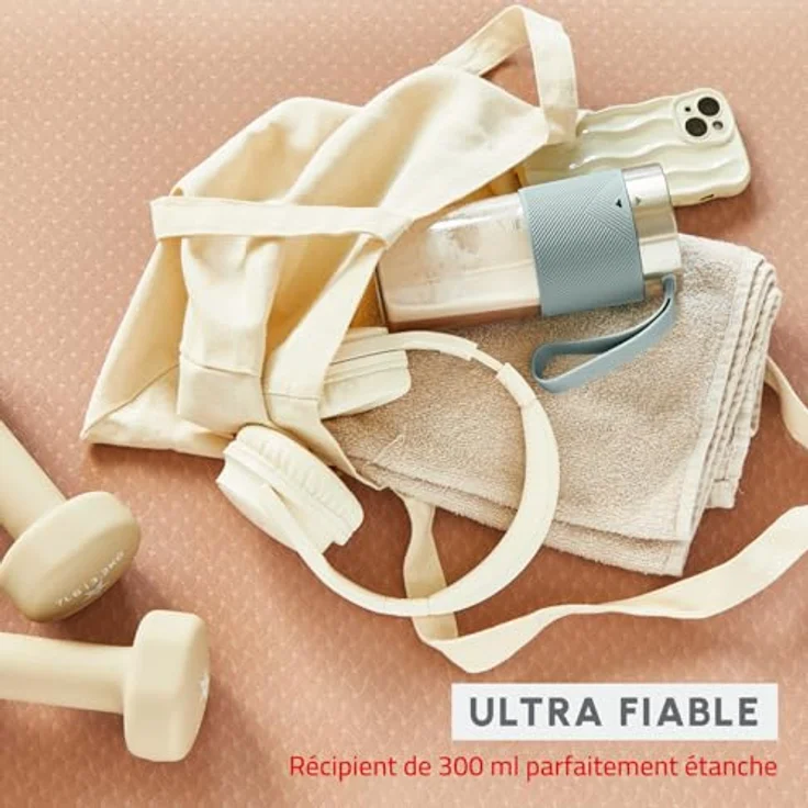 Moulinex Lightmix, tragbarer Standmixer, kabellos, 300 ml, leistungsstark, wiederaufladbar, Eukalyptus LM1C0410 – Bild 5