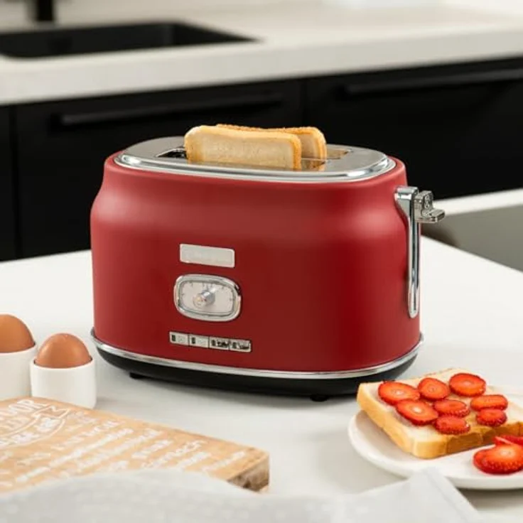 Westinghouse WKTT857RD Retro Serie Zwei-Schlitz Toaster rot – Bild 8