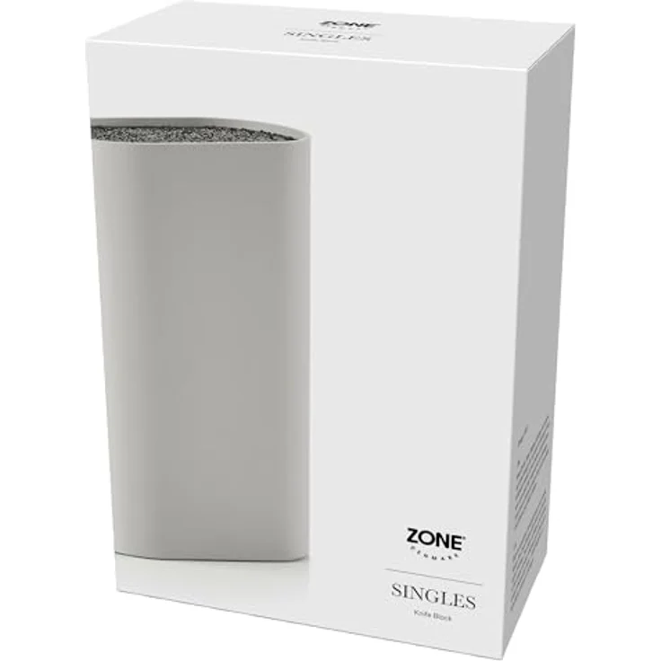 Zone Denmark Singles Messerblock ohne Messer, Knife Block, Messerhalter, Aufbewahrung für alle Messer, Flexibler Einsatz für verschiedene Messer, 17 x 9 cm, Höhe 24 cm, Warm Grey (Grau) – Bild 2