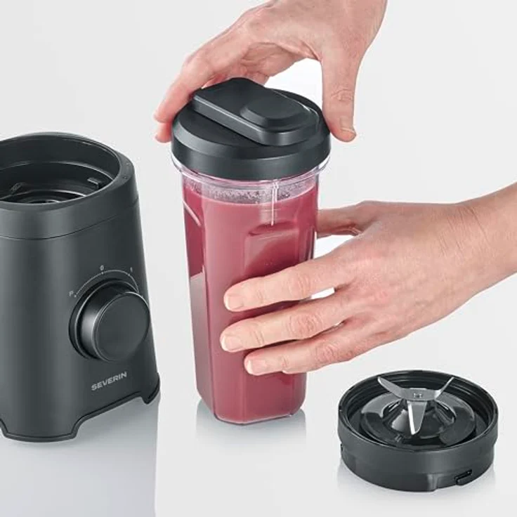 SEVERIN SM 3743 Smoothie Mixer, Mixer und Trinkbehälter in Einem für Smoothies „to go“ – Bild 4