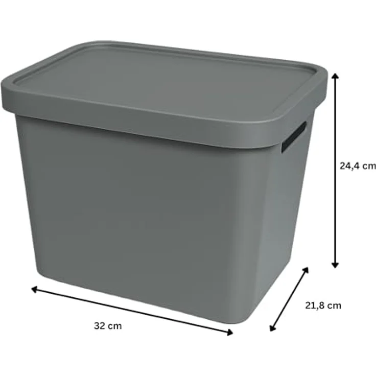 Plastard Aufbewahrungsboxen mit Deckel 12,5L, 4er-Set, Stapelbar, BPA-frei, Grau – Robuste Kunststoffbox für Küche, Bad, Büro, Kinderzimmer – Bild 3