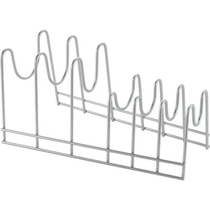 Metaltex Geschirrständer Edelstahl Topf- & Schneidebretthalter, für bis zu 6 Topfdeckel, rostbeständig, stoßfest, antistatisch, Silber