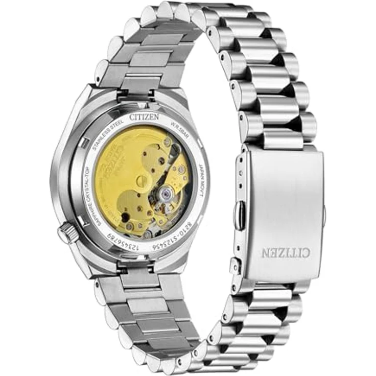 CITIZEN Damenuhr Automatik mit Edelstahl Gliederband 37 MM Saphirglas Datum Dunkelgrün NJ0200-50X, Mechanisches Uhrwerk mit automatischem Aufzug und Gangreserve von ca. 40 Stunden – Bild 5