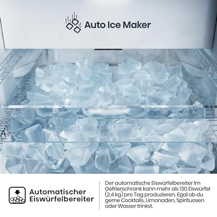 Hisense RQ5P470SYID, French Door Kühl-Gefrier-Kombination mit No Frost, 304 l Kühlvolumen, Inox-Look – Bild 8