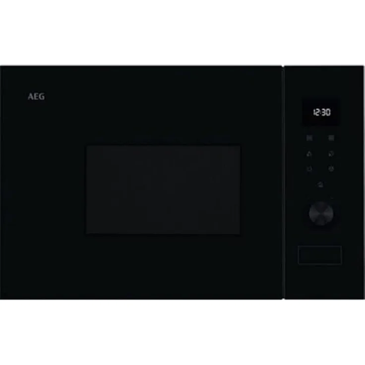 AEG OS5MG20EB Einbau-Mikrowelle mit Grillfunktion, 20 l, 800 W, LED-Display, elektronische Öffnung, Schwarz mit Edelstahl-Finish, Anti-Fingerabdruck