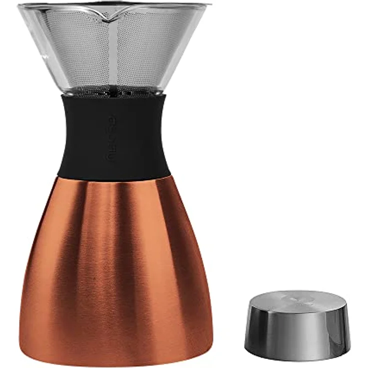 Asobu Kupfer-Isolierter Kaffeebereiter, 900 ml Doppelwandiger Staubsauger, Edelstahlfilter, hält bis zu 12 Stunden heiß – Bild 4