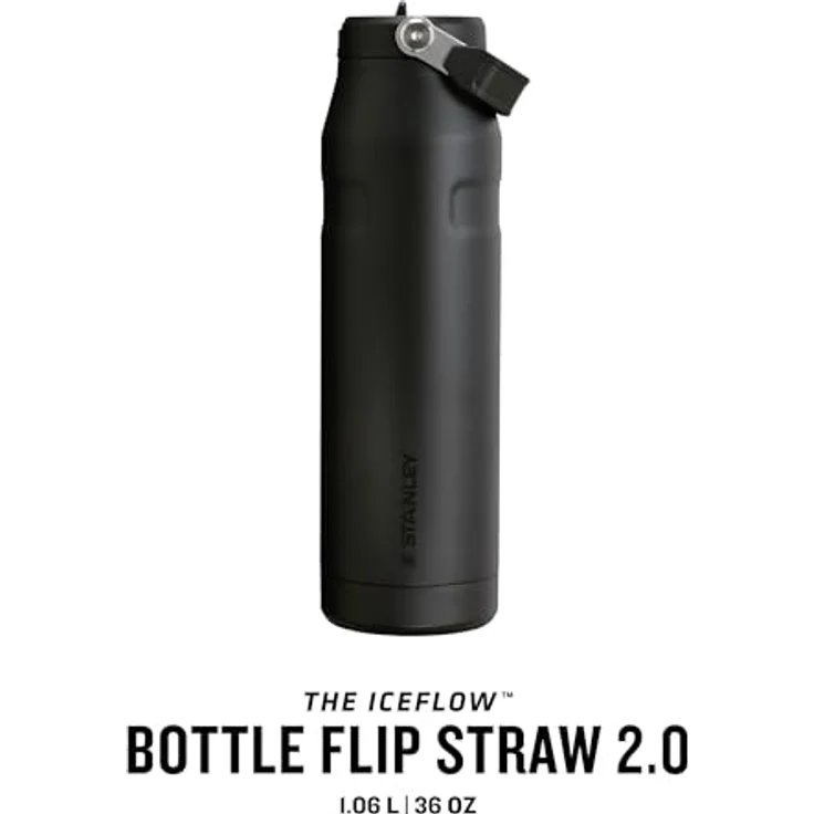 Stanley Flip Straw 2.0 Trinkflasche, 0.7L Thermobecher mit Strohhalm, Kühlt 12 Stunden, 3 Tage eisgekühlt, BPA-frei, auslaufsicher, spülmaschinenfest, Schwarz – Bild 3