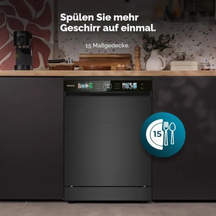 Cecotec Bolero Aguazero 6320, Geschirrspüler aus Edelstahl mit 15 Maßgedecken und 8 Waschprogrammen, inklusive Smart Wash-Technologie und Turbo Dry+ – Bild 3