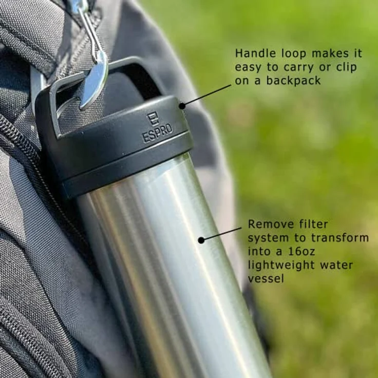 ESPRO Edelstahl Reise-French Press Ultralight, Mini Coffee Maker mit Thermo-Funktion, Kaffee, to go, 475ml, 18-8 – Bild 5