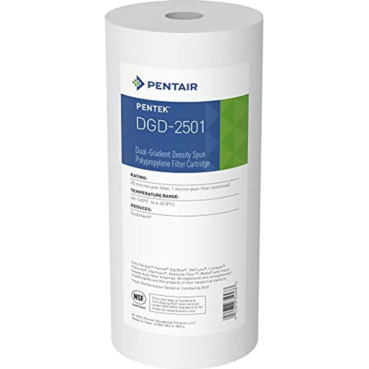 Pentair Pentek DGD-2501 155359-43 Big Blue Sediment-Wasserfilter, 11,4 x 25,4 cm, 100% reines Polypropylen, Farbverlaufsdichte, 1 Mikron