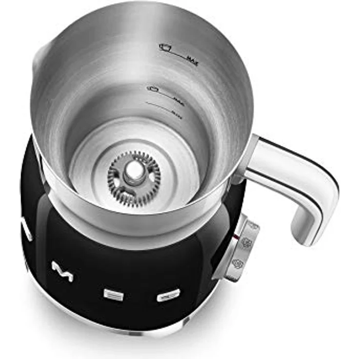 Smeg MFF01BLEU Milchaufschäumer, 500W, Induktion, 0,6L Fassungsvermögen, schwarz – Bild 5