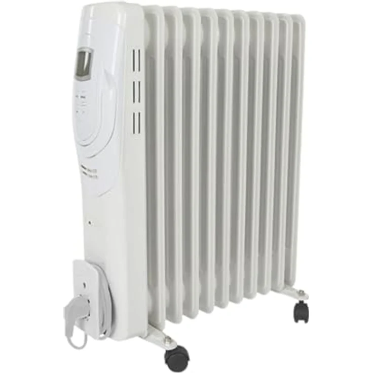 Perel Öladiator Heizkörper mit Thermostat & Zeitschaltuhr, mobile Elektrozusatzheizung, Radiator – Bild 2