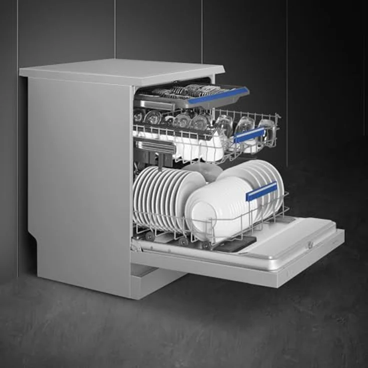 Smeg LVS342CQSX, Standgeschirrspüler mit 14 Gedecken, 8 Programmen und Energieeffizienzklasse C – Bild 2