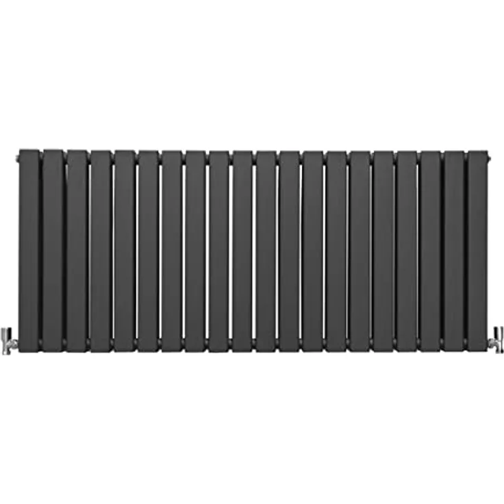 Paneelheizkörper Flachheizkörper Design Heizkörper Heizung 60cm x 140cm Anthrazit Grau Horizontal Heizgerät Doppellagig Wandheizkörper Küche Wohnzimmer Badezimmer Reinigungsbürste und Befestigungsset