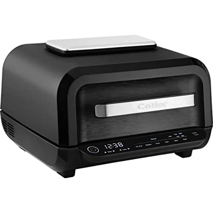 Catler Grill & Luftfritteuse XXL 7.2L Compact 8 in 1 Grill und Fritteuse ohne Öl mit 8 Funktionen, Elektrogrill, Kochen, Frittieren, Pizza, Grillen, Braten, Trocknen, Vorwärmen, Schwarz, HG 410