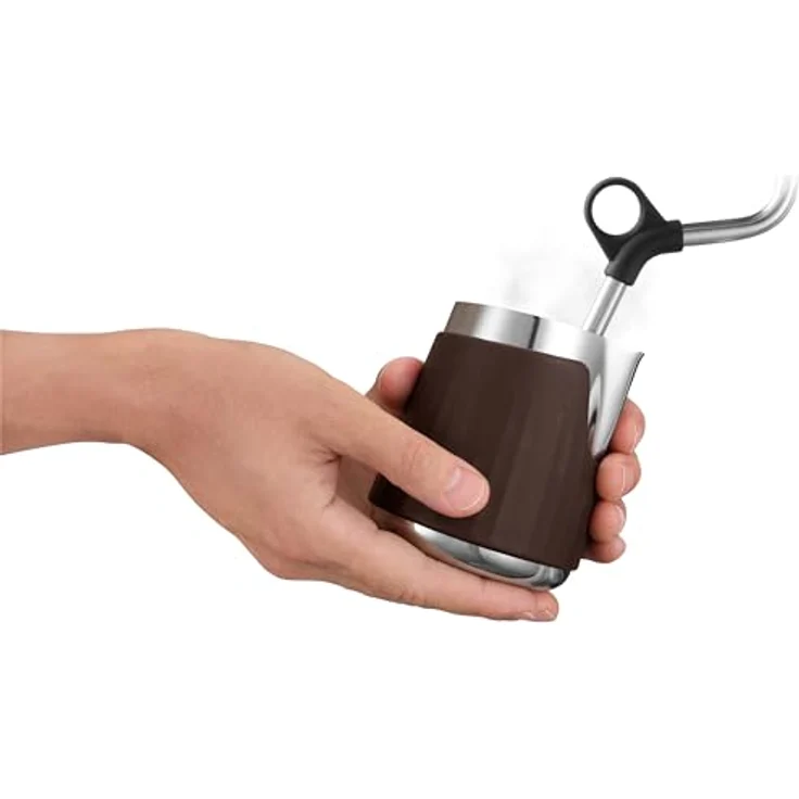 Sage Pro Control Jug - 420ml Griffloses Milchkännchen aus Edelstahl mit silikonbeschichtetem, abnehmbaren Mantel und neigbarer Öffnung für Latte Art – Bild 5