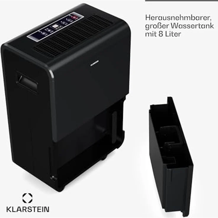 Klarstein DryFy Grand Smart 70L Luftentfeuchter - WLAN-App-Steuerung, 8L Tank, 24h Timer - Tragbar, für Keller & Räume bis 90 m² – Bild 5
