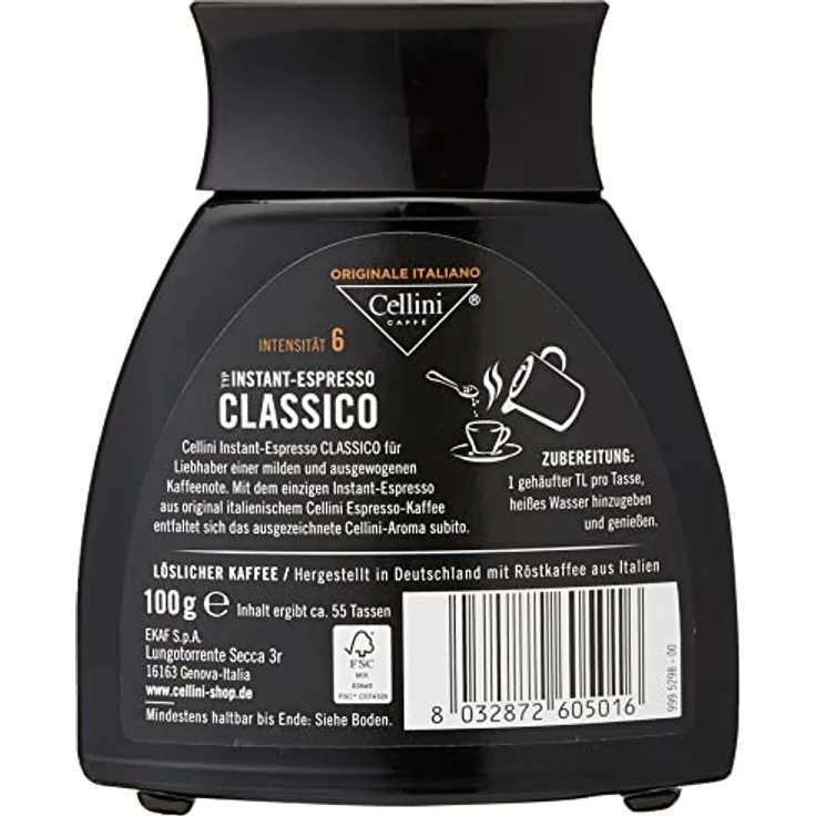 Cellini Instant-Espresso 100 g Glas – Bild 3