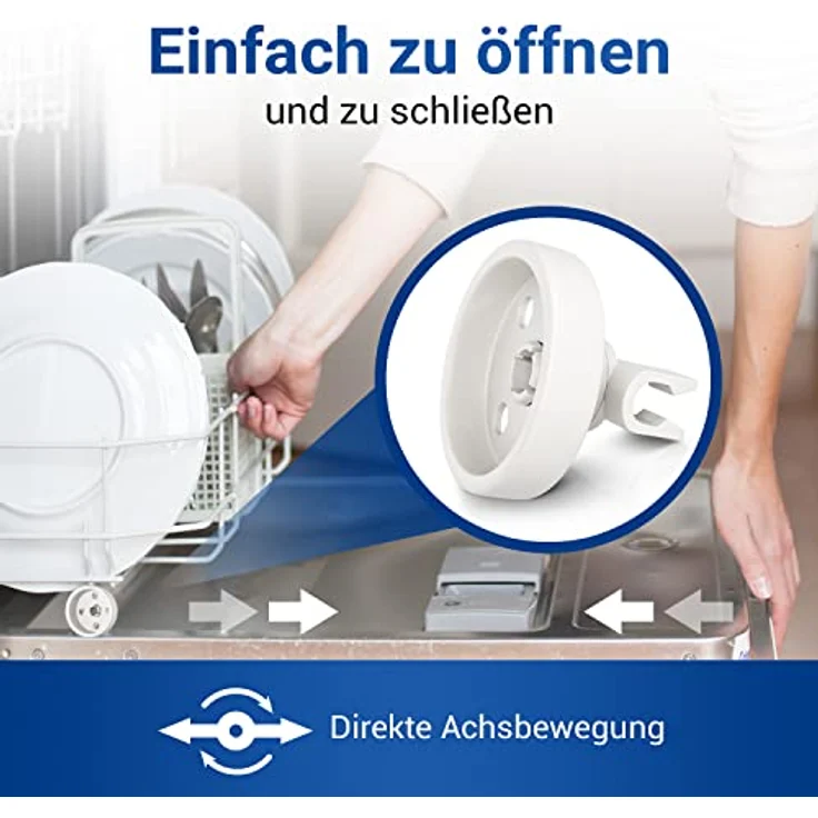 VIOKS Korbrollen Geschirrspüler 8 Stk Ersatz für Bosch 00066320 - Spülmaschine Räder Unterer Korb mit Achse & Siemens Geschirrspüler Ersatzteile – Bild 5