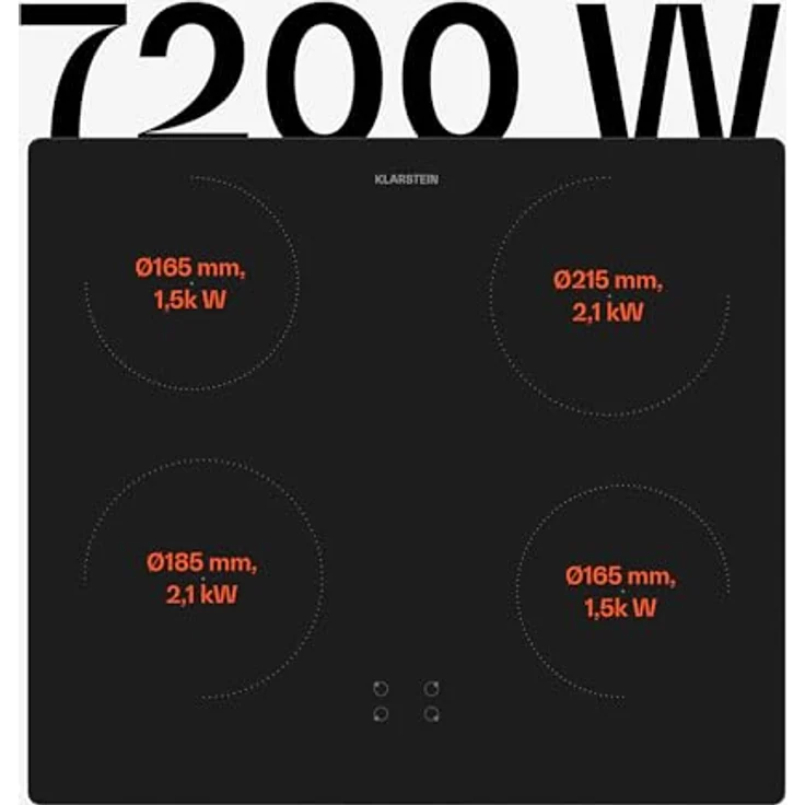 Klarstein ControlSync Backofen Mit Induktionskochfeld - 72L Einbaubackofen, 9 Kochfunktionen, Digitaler Timer, Kindersicherung, Kochfeld 4 Zonen Mit Booster, Schwarzes Glas, Energieklasse A – Bild 4
