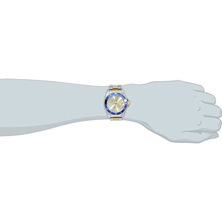 Invicta Pro Diver Automatikuhr, Edelstahl Herren Armbanduhr mit 40mm Gehäuse und goldenem Zifferblatt, 20 bar wasserdicht – Bild 2