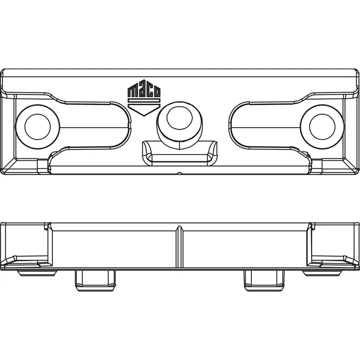 MACO Schließteil iS 12L, Eurofalz 20 mm, 9V, mit Positionszapfen 8x4 mm, silber, für Sicherheitsschließzapfen