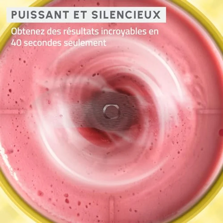 Moulinex Lightmix LM1C0210 Tragbarer Standmixer, 300 ml, leistungsstark, wiederaufladbar, Gelb – Bild 4