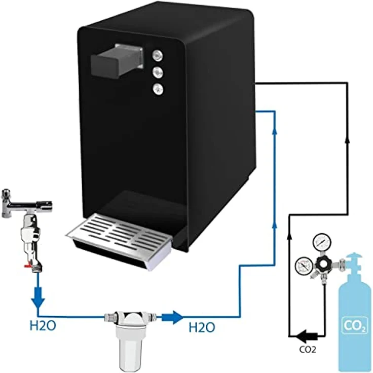 BieTal® Wassersprudler BT-30 SetTafelwasseranlage mit Kühlung Sprudelwasser Trinkwasser Wasserspender 30 L/h - schwarz mit Filter – Bild 3