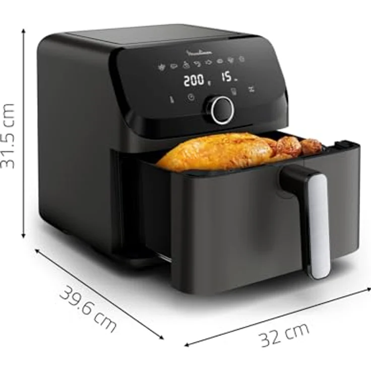 Moulinex Easy Fry Mega EZ855HF0, Heißluftfritteuse mit 7,5L Fassungsvermögen und 2020W Leistung, Holzkohle Grau – Bild 7