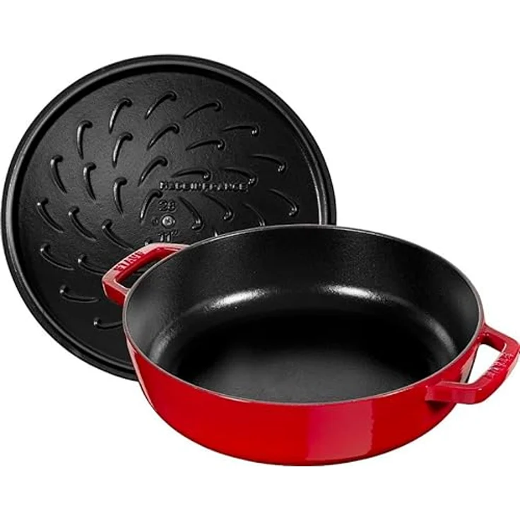 Staub Bräter mit Chistera, Induktionsgeeignet, Gusseisen, Kirschrot, 28 cm, 1 Einheiten – Bild 3