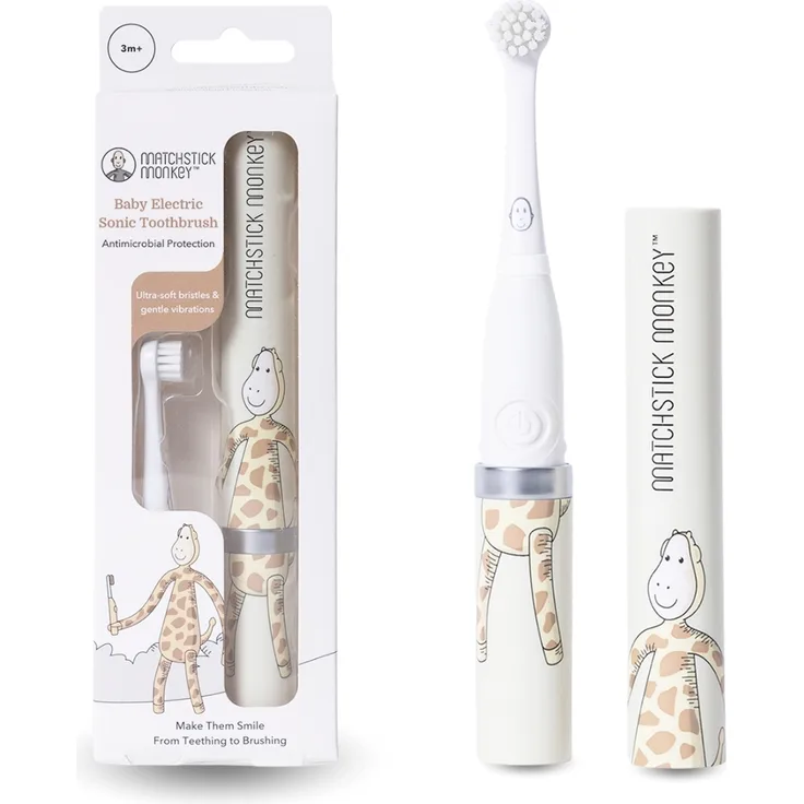 Matchstick Monkey Baby Elektrische Schallzahnbürste - ultraweiche Borsten - 3-36 Mon. : Gigi Giraffe