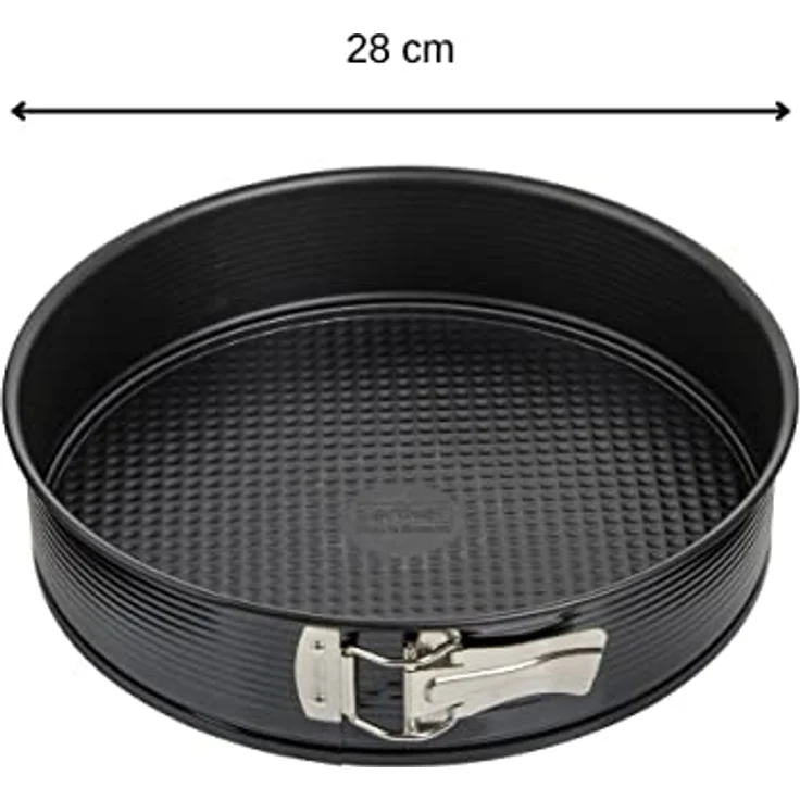 Zenker Springform Ø 28 cm, Backform mit Antihaftbeschichtung, runde Kuchenform mit Flachboden (Farbe: schwarz), Menge: 1 Stück – Bild 3