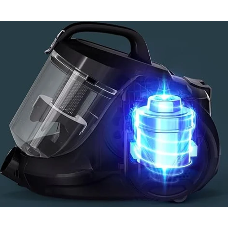 Rowenta RO2933EA Swift Power Cyclonic beutelloser Bodenstaubsauger (750 Watt, Aktionsradius: 7,6 m, kompakte Größe, Starke Leistung Dank Effitech-Motor) schwarz-dunkelrot – Bild 2