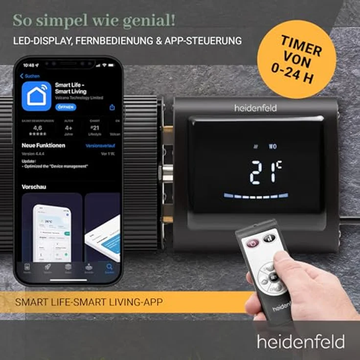 Heidenfeld Dunkelstrahler DH700 Infrarot Elektro Heizstrahler Infrarotstrahler, Infrarotheizung – Bild 4