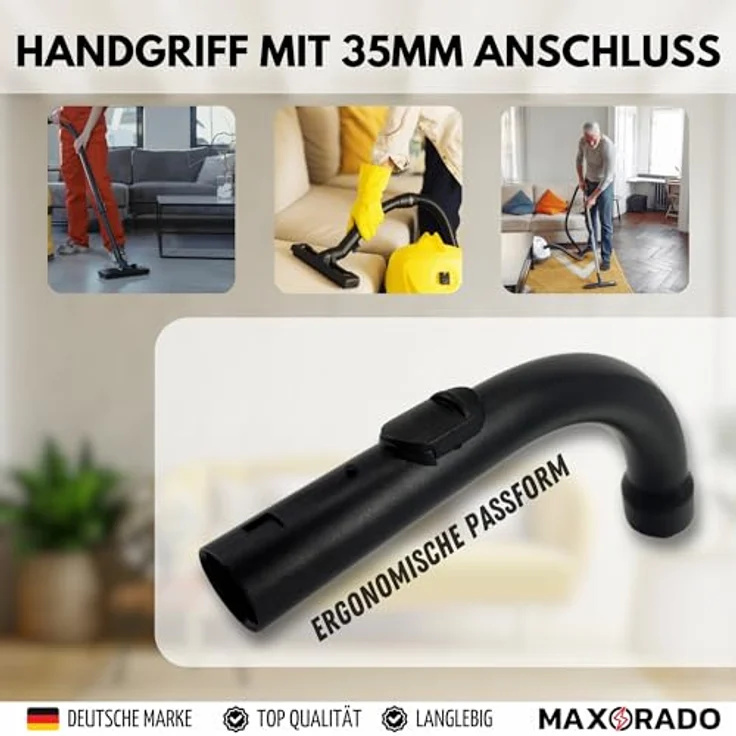 Maxorado Staubsaugerrohr Handgriff für Miele S8340, S771, S712, mit Saugkraftregler und gebogener Form, Zubehör für Miele Staubsauger – Bild 4