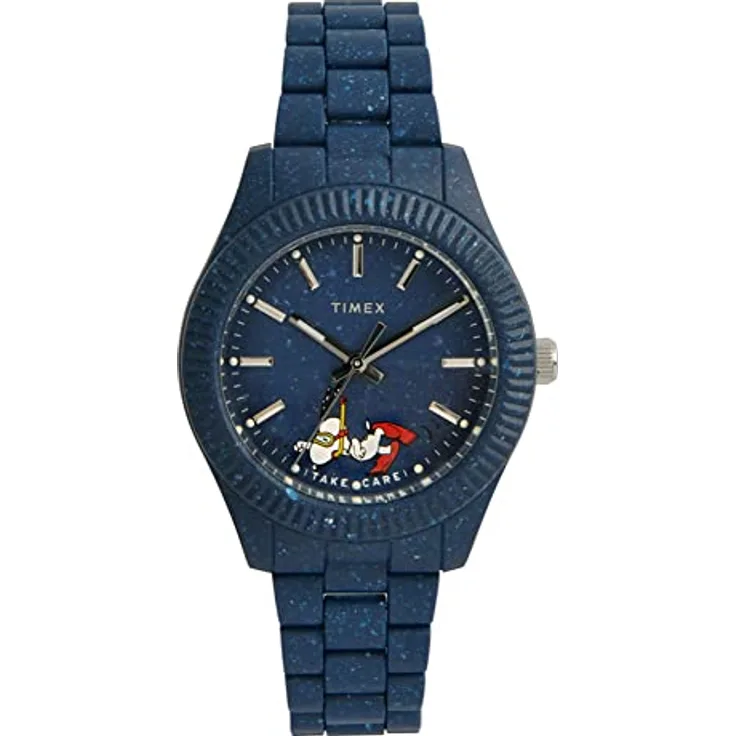 Timex Peanuts Herren-Armbanduhr TW2V53300, 41 mm, blaues Armband, blaues Zifferblatt, wasserfest bis 30 m