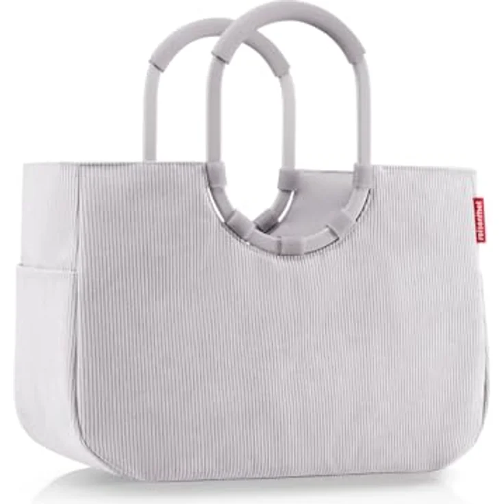 reisenthel Loopshopper L, Einkaufstasche in eleganter Cord-Optik, grau, 25 l Volumen, wasserabweisend, mit Innentasche – Bild 2