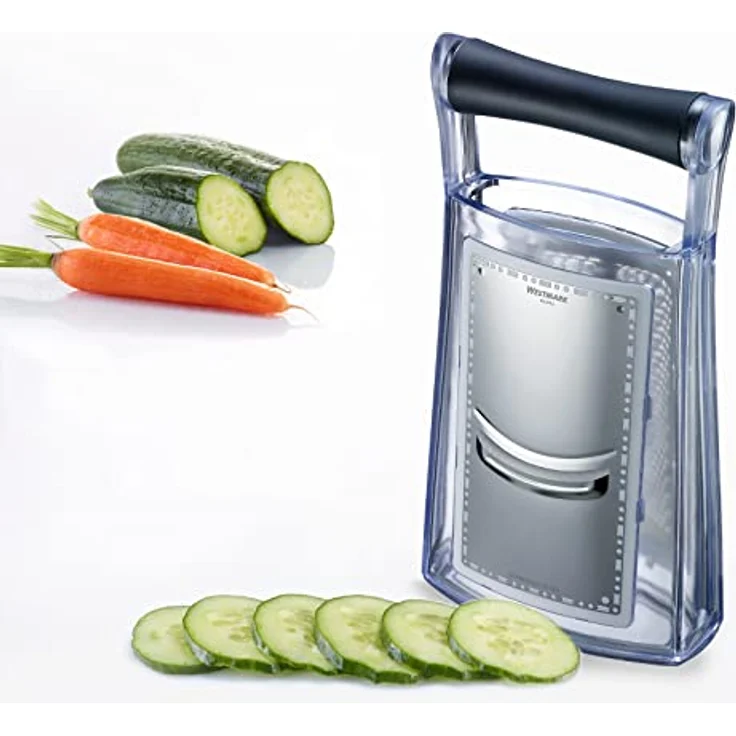 Westmark Turmreibe--hobel mit Auffangbehälter, Höhe: 23,5 cm, Rostfreier Edelstahl-Kunststoff, Technicus-Duo, Silber-Schwarz-Transparent, 14342270 – Bild 3