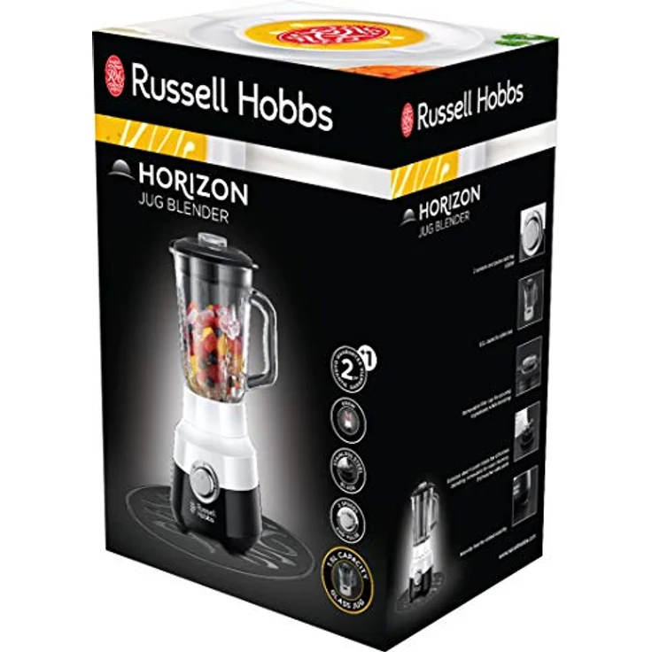 Russell Hobbs Glas-Standmixer Horizon, 22.000 U-min, 0.9 PS-Motor, Impuls--Ice-Crush-Funktion, 1.5l Glasbehälter, Edelstahlmesser, Mixer, elektrischer Zerkleinerer, Smoothie-Maker 24721-56 – Bild 3