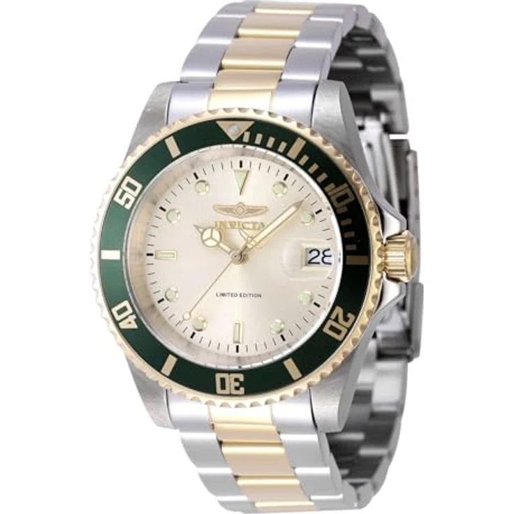Invicta Pro Diver Automatikuhr, Edelstahl Herren Uhr mit goldenem Zifferblatt, 40mm, 20 bar wasserdicht, 2 Jahre Garantie – Bild 1