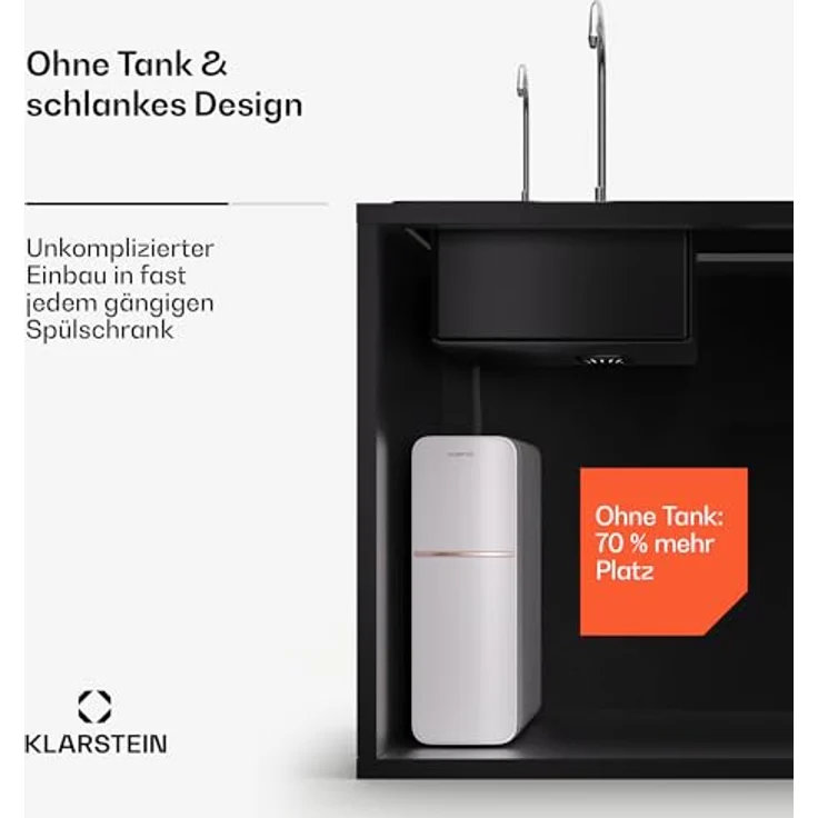 Klarstein PureLine 800 Wasserfiltersystem, 5-stufiges RO-Filter-System mit 800 GPD, inkl. Wasserhahn und 2 Filtern für Home Office – Bild 5