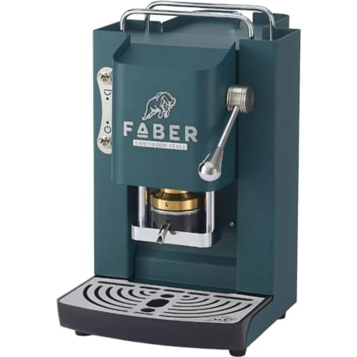 Faber Coffee Machines Pro Deluxe 3.0 Chrom, Kaffeepadmaschine für 44mm ESE-Pads, hygienischer Wassertank aus Glas, magnetisch abnehmbare Brühgruppe, Chrom-Details mit 3D-Logo – Bild 1