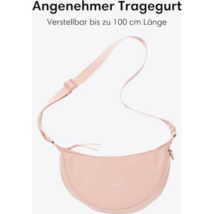 LARKSON Solveig Small Crossbody Bag, wasserabweisende Umhängetasche im Halbmond Design, rosa – Bild 4